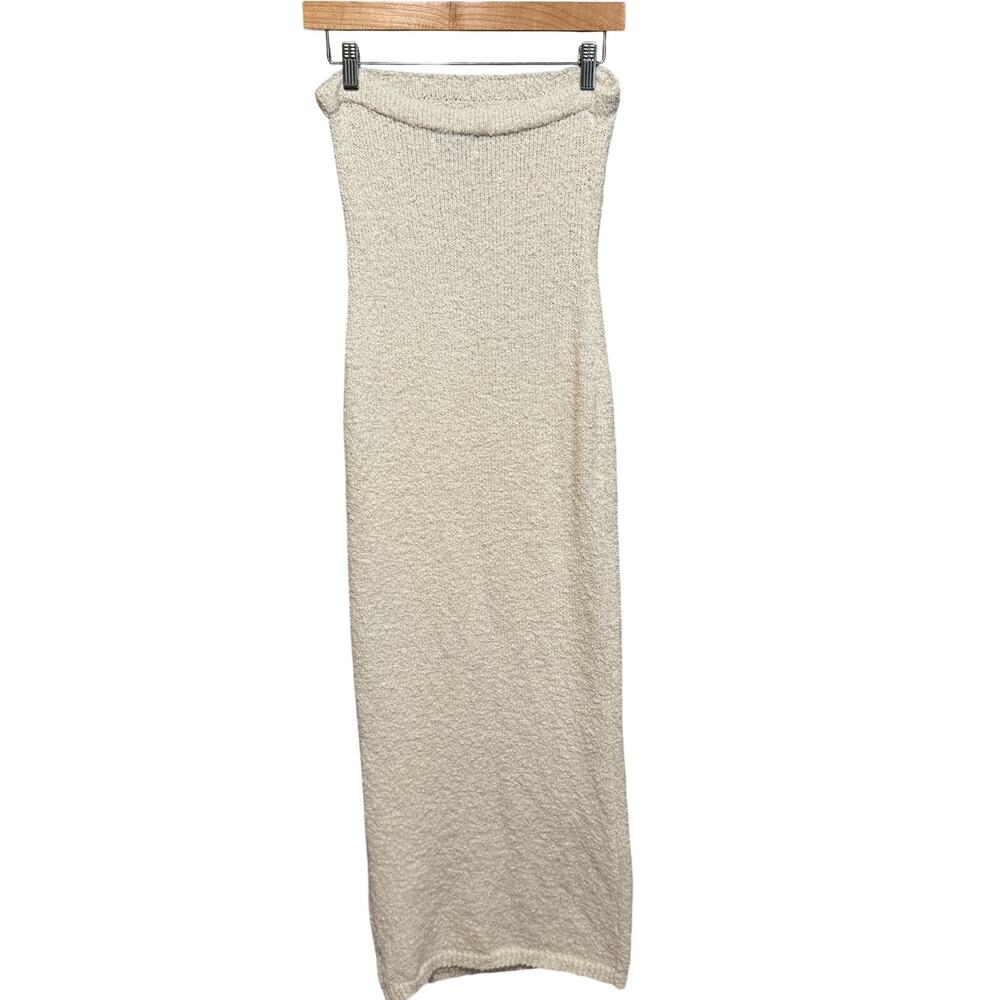 Princess Polly Strapless Knit Maxi Dress Cream Size 8 NWOT Bodycon - Picture 5 of 6